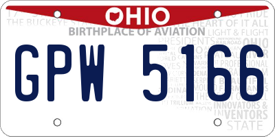 OH license plate GPW5166