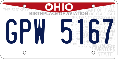 OH license plate GPW5167