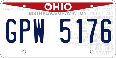 OH license plate GPW5176