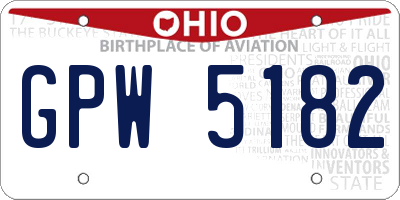 OH license plate GPW5182