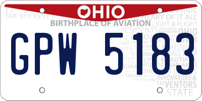 OH license plate GPW5183