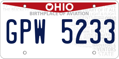 OH license plate GPW5233