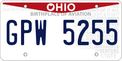 OH license plate GPW5255