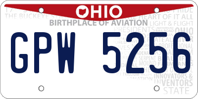 OH license plate GPW5256