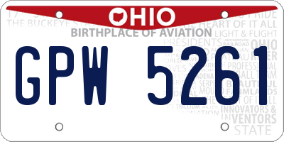 OH license plate GPW5261