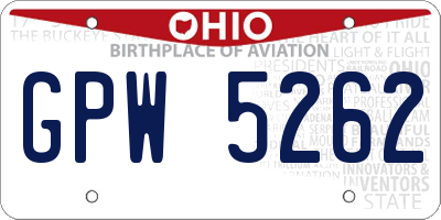 OH license plate GPW5262