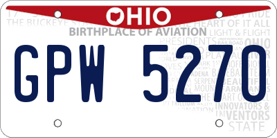 OH license plate GPW5270