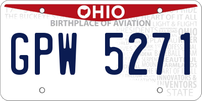 OH license plate GPW5271