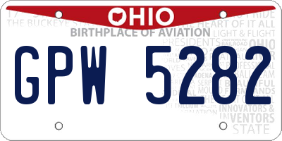 OH license plate GPW5282