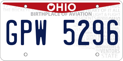 OH license plate GPW5296