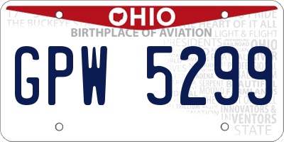 OH license plate GPW5299