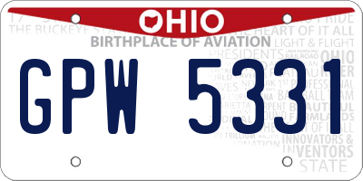 OH license plate GPW5331