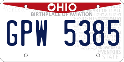 OH license plate GPW5385