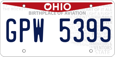 OH license plate GPW5395