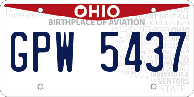 OH license plate GPW5437
