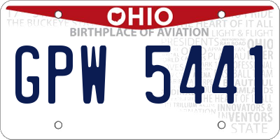 OH license plate GPW5441