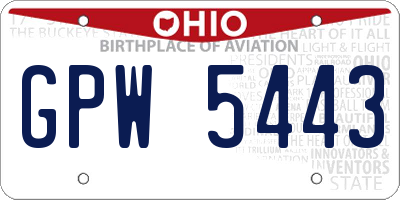 OH license plate GPW5443