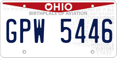 OH license plate GPW5446
