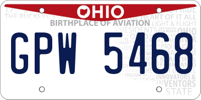 OH license plate GPW5468