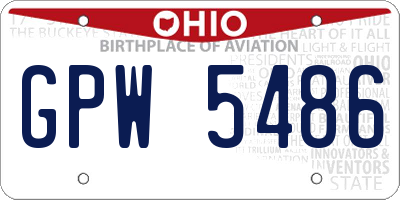 OH license plate GPW5486