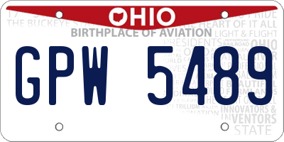 OH license plate GPW5489