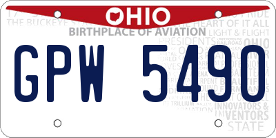 OH license plate GPW5490