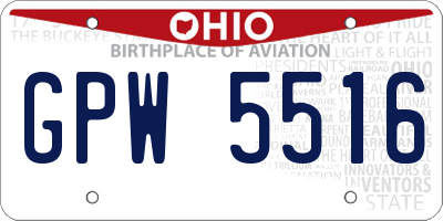 OH license plate GPW5516
