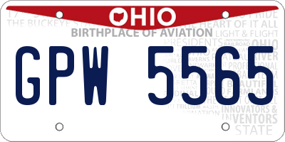 OH license plate GPW5565