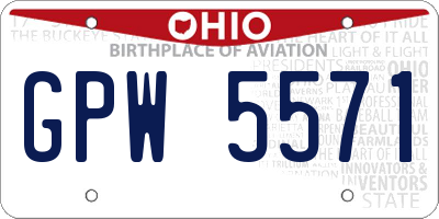 OH license plate GPW5571