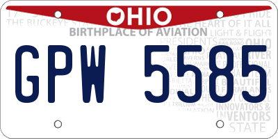 OH license plate GPW5585