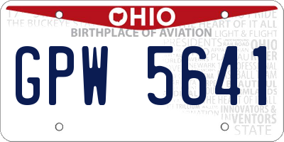 OH license plate GPW5641