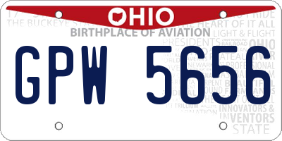 OH license plate GPW5656