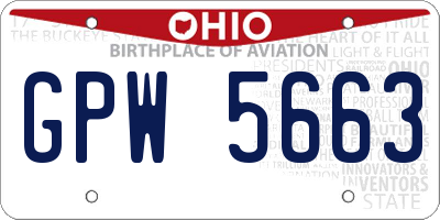 OH license plate GPW5663
