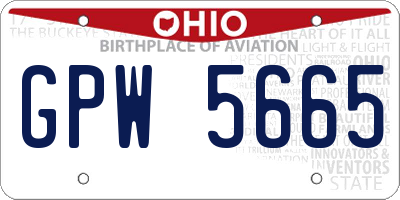 OH license plate GPW5665