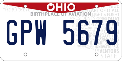 OH license plate GPW5679