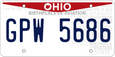 OH license plate GPW5686
