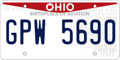 OH license plate GPW5690