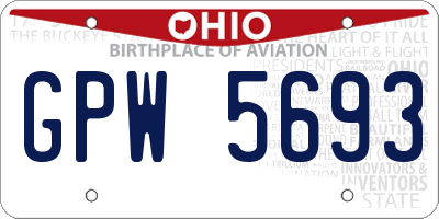 OH license plate GPW5693