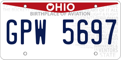 OH license plate GPW5697