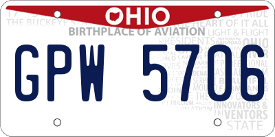 OH license plate GPW5706