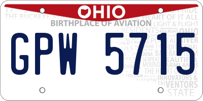 OH license plate GPW5715