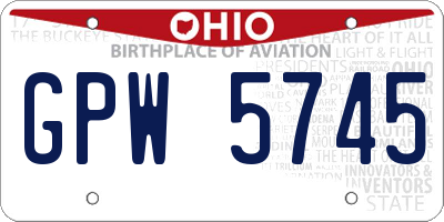 OH license plate GPW5745