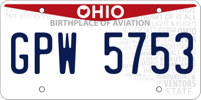 OH license plate GPW5753