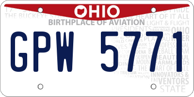 OH license plate GPW5771