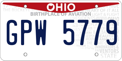 OH license plate GPW5779