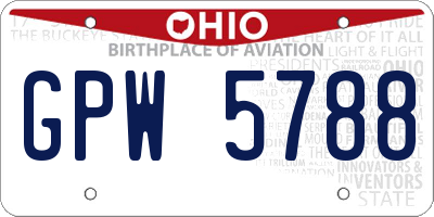 OH license plate GPW5788