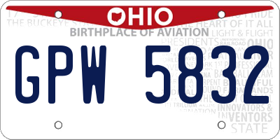 OH license plate GPW5832