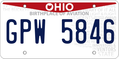 OH license plate GPW5846