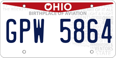 OH license plate GPW5864