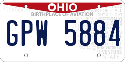 OH license plate GPW5884